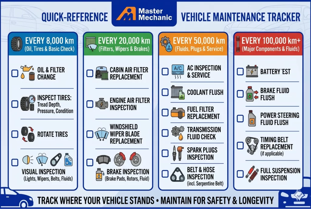 Quick reference- vehicle maintanence tracker